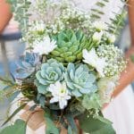 spiral eucalyptus and succulents