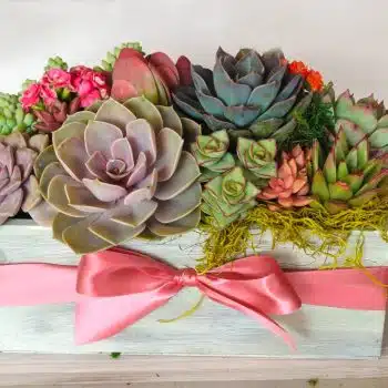Rectangular Wood Box Centerpiece
