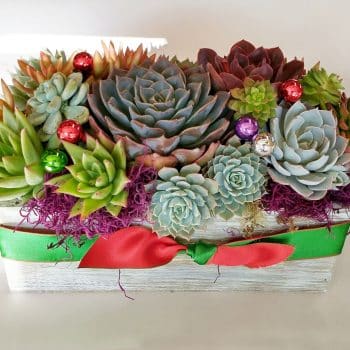 Rectangular Wood Box Centerpiece