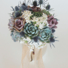 succulent-bouquet with thistle and purple