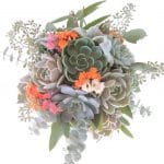 Peach and gray sage succulent bouquet