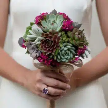 Succulent Bouquet "Rocio" and boutonniere