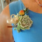 pin corsage with succulents