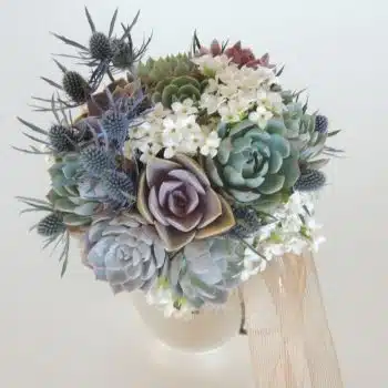 Succulent Bouquet with Blue Thistle-Taylor