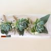 Succulent boutonnieres with eucalyptus leaves