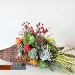 Succulent Cornucopia Centerpiece- Thanksgiving